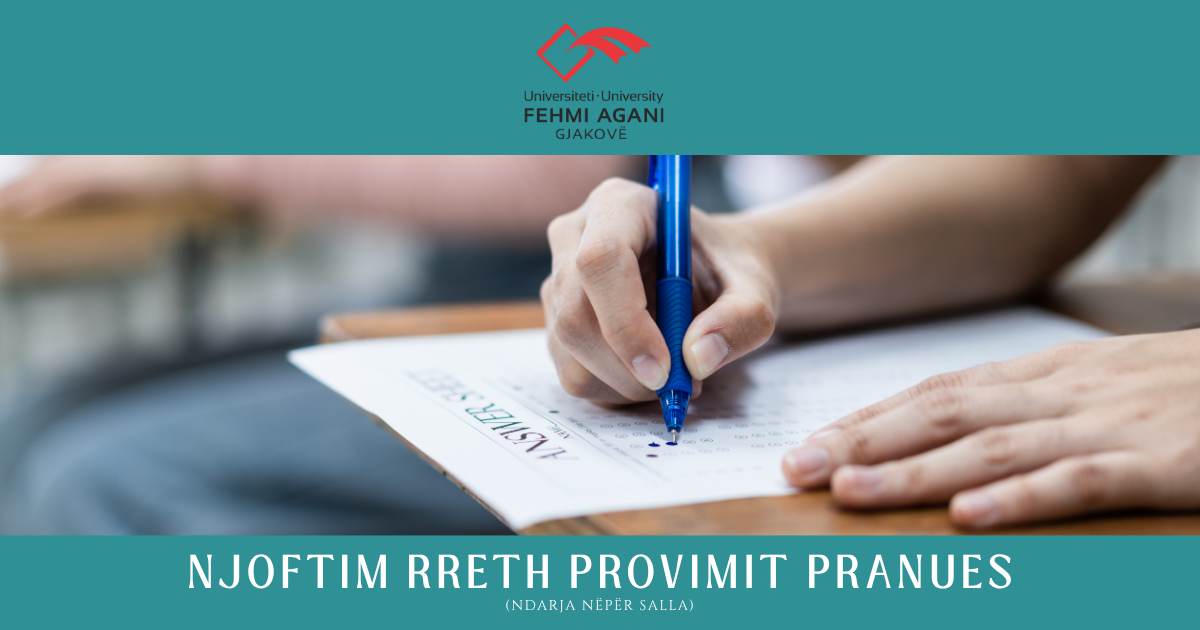 Njoftim rreth provimit pranues (afati i parë) Bachelor